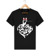 T-shirt noir unisexe coeur bandana blanc love is not dead