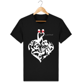 T-shirt noir unisexe coeur bandana blanc love is not dead