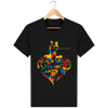 T-shirt noir unisexe coeur blocs couleurs love is not dead