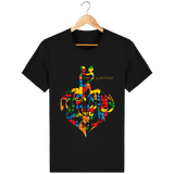 T-shirt noir unisexe coeur blocs couleurs love is not dead